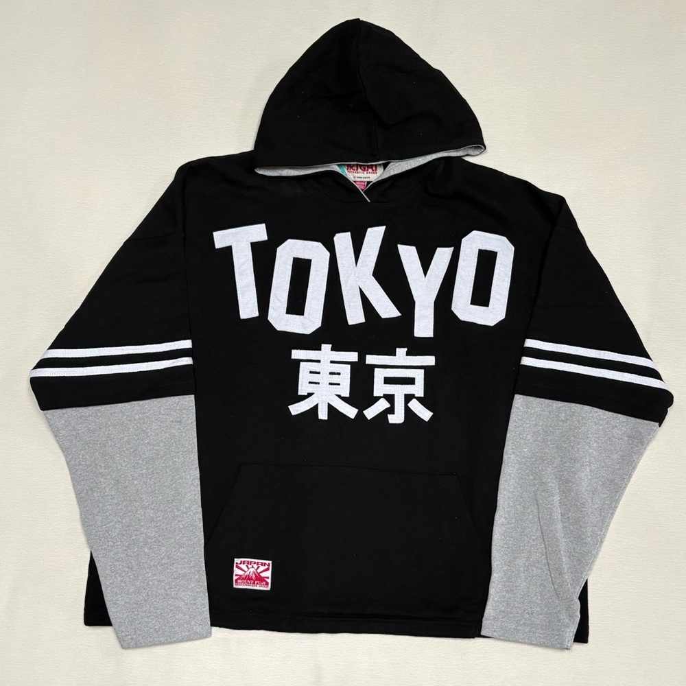 Tokyo Japan Graphic Sweatshirt Hoodie with Embroidery and Appliqué Patches